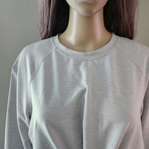 Lululemon Athletica tuck and gather gray pullover sweater top crew neck - Picture 2 of 12